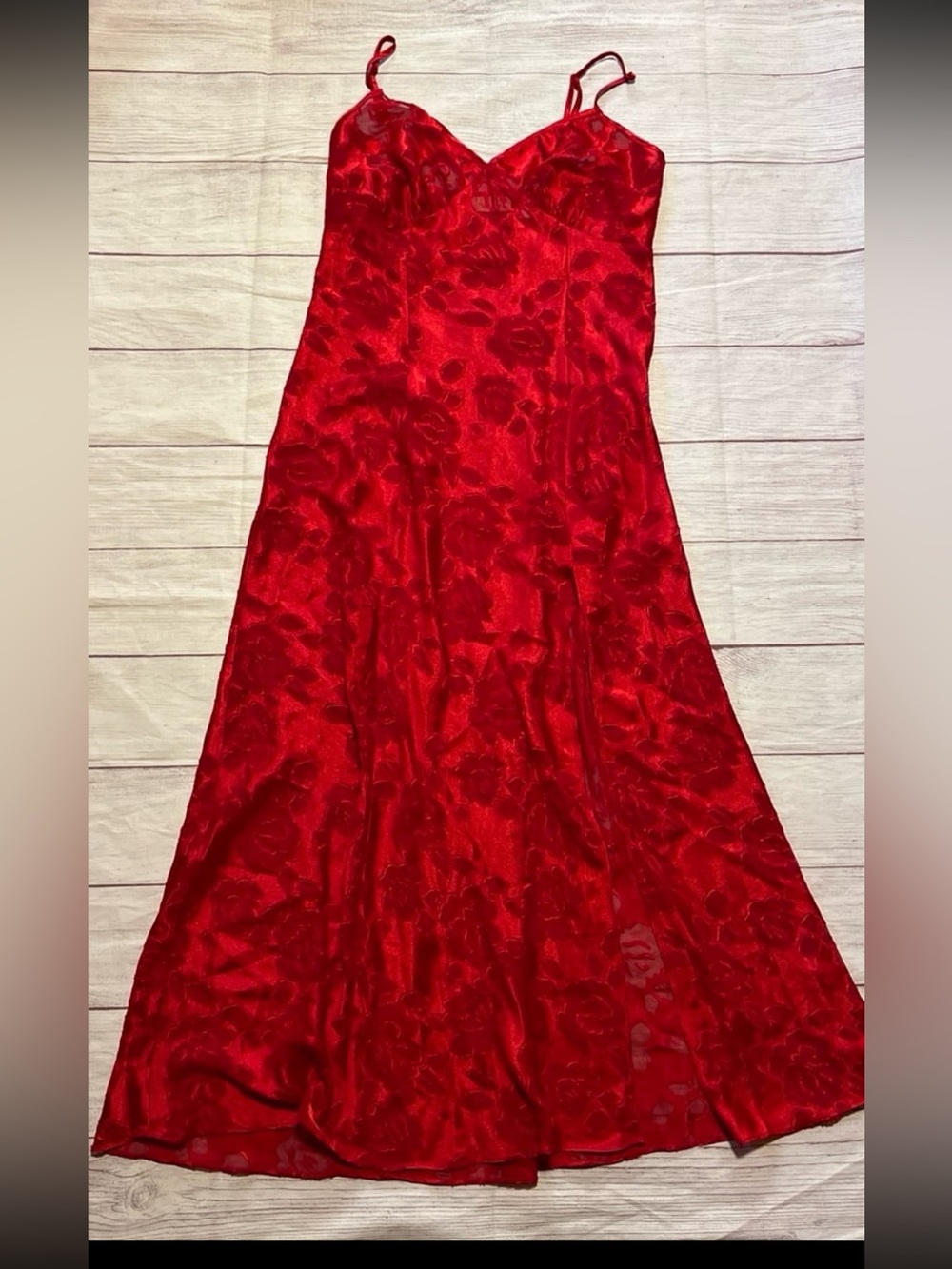 Beautiful vintage gold label Victoria secret long gown with split size medium
